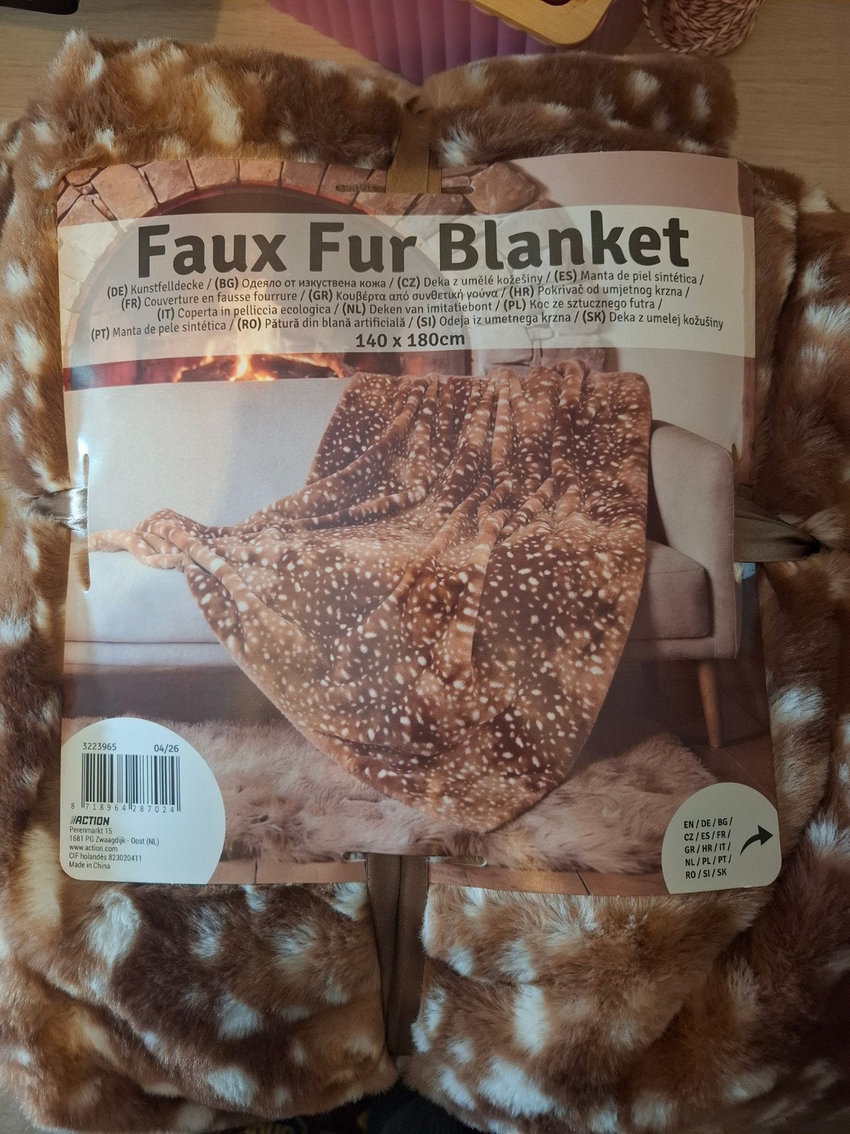 Plaid met Herten / Bambi print, Verzenden, Nieuw, Imitatiebont, Plaid