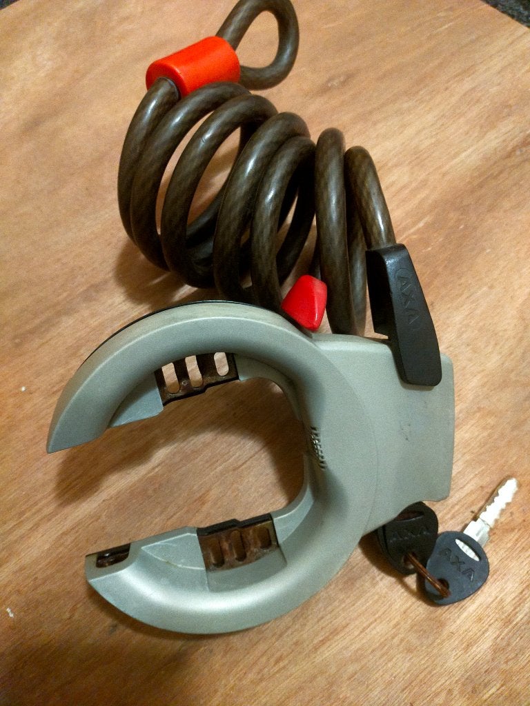 Fietsslot+kabel AXA, Ophalen of Verzenden, Gebruikt, Ringslot