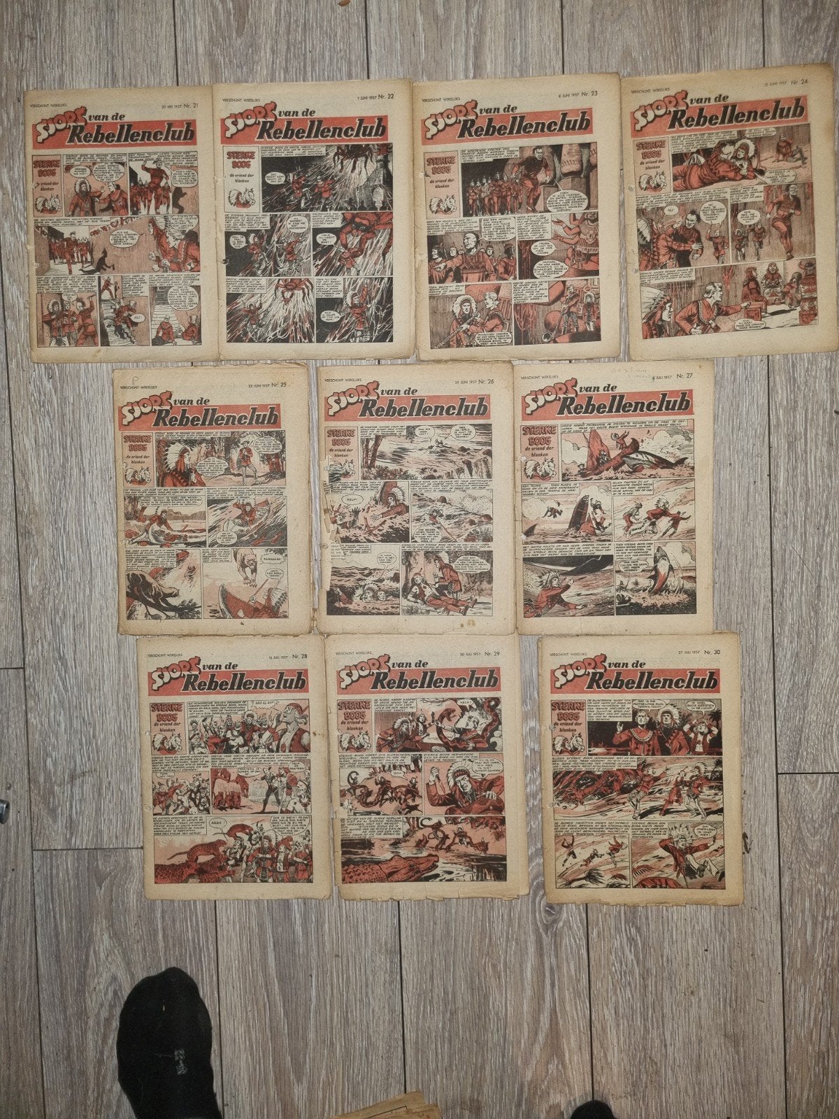 1957 Sjors van de Rebellenclub - 10 stuks, Ophalen of Verzenden, Gelezen