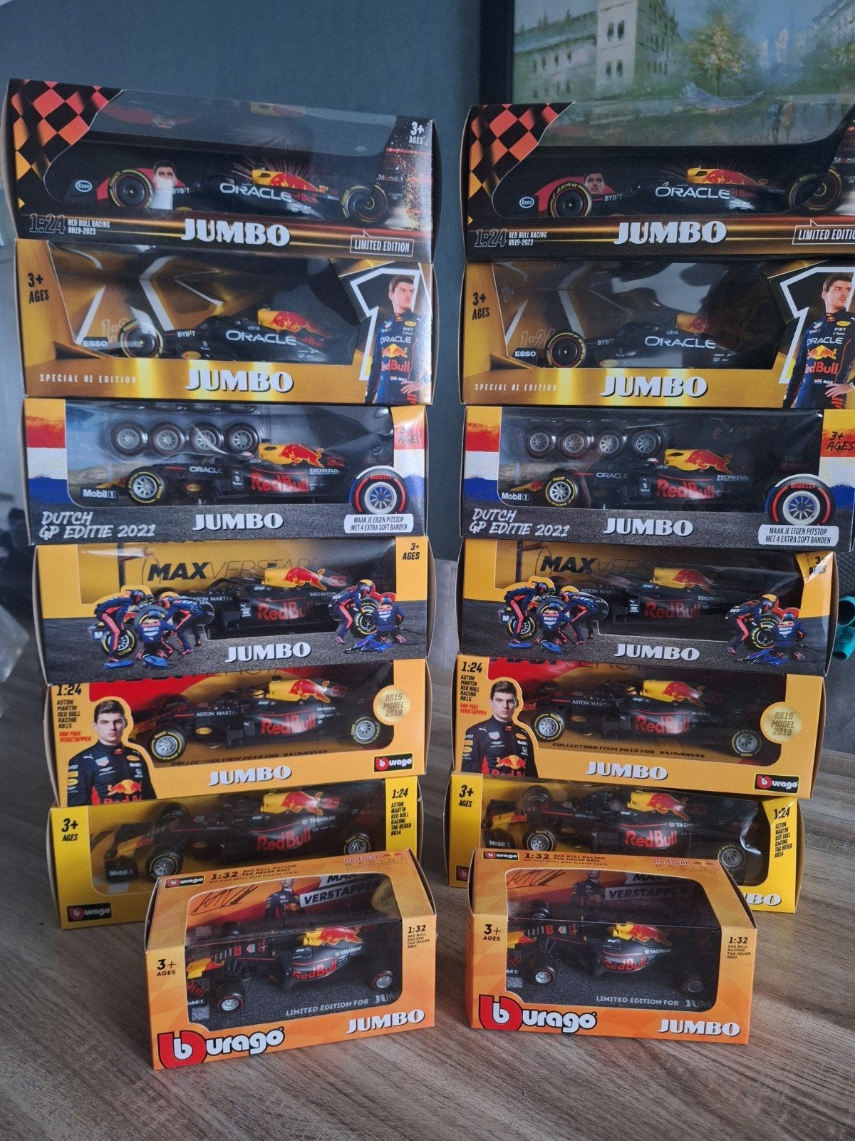 14 Max Verstappen F1 auto's van Burago - Diverse schalen, Overige merken, Auto, Groter dan 1:32, Nieuw