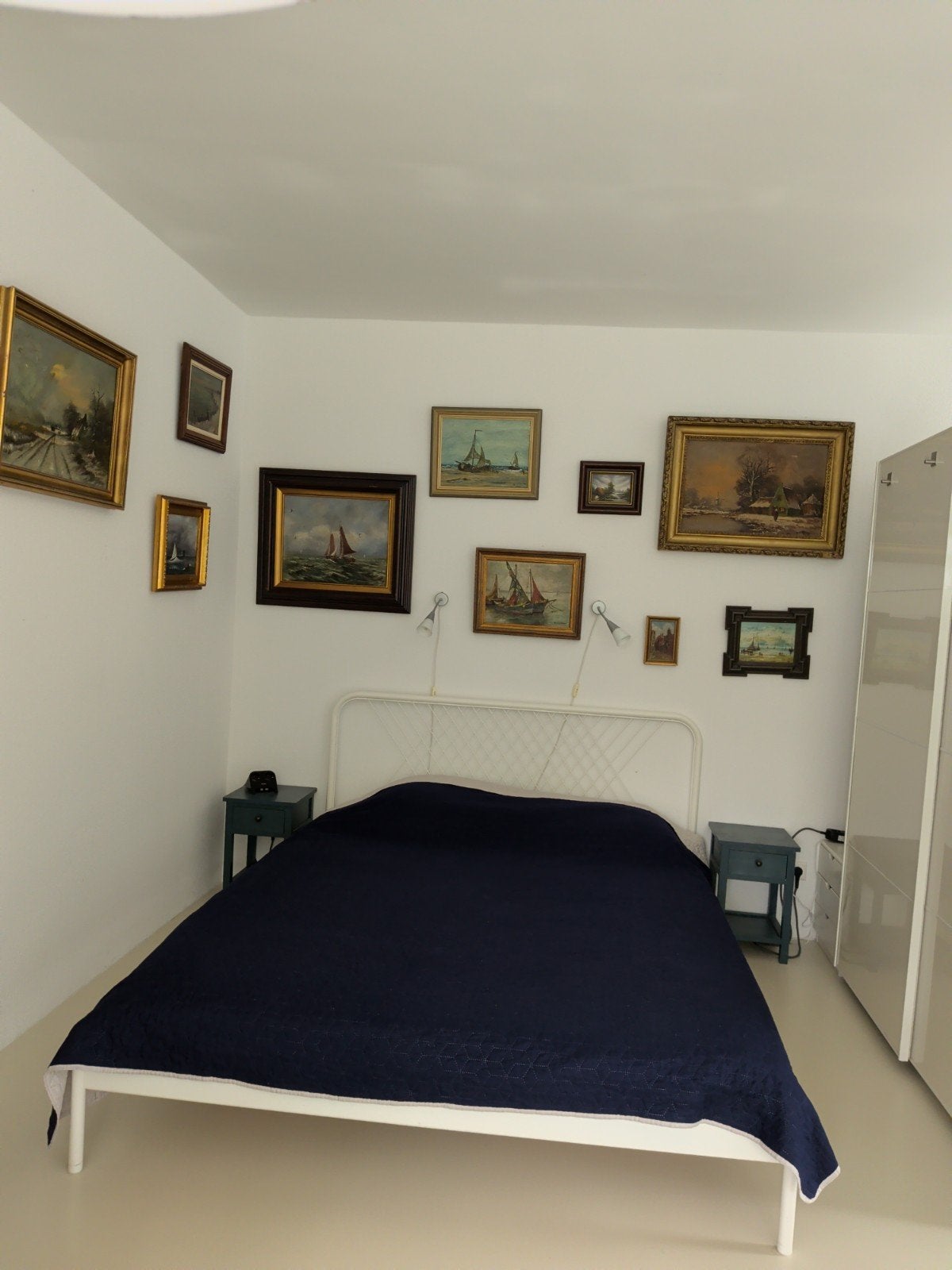 IKEA tweepersoonsbed met lattenbodem en matras, Ophalen, Gebruikt, Wit, Tweepersoons