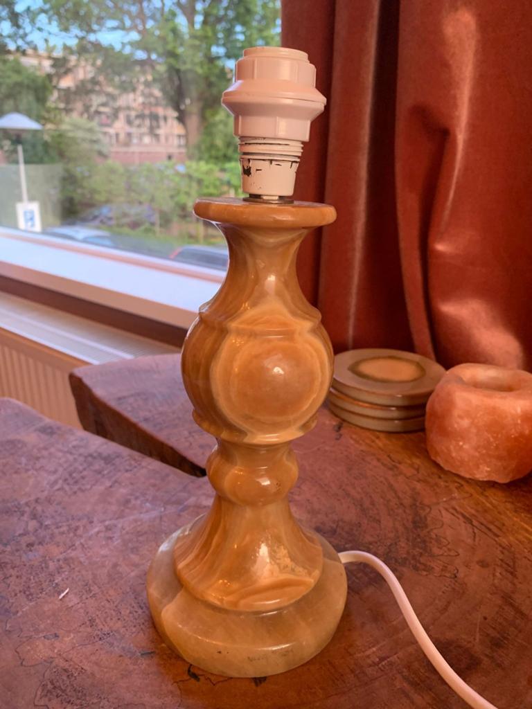 Elegante Onyx Tafellamp - Klassiek Design, Overige materialen, Gebruikt, Ophalen of Verzenden, Minder dan 50 cm