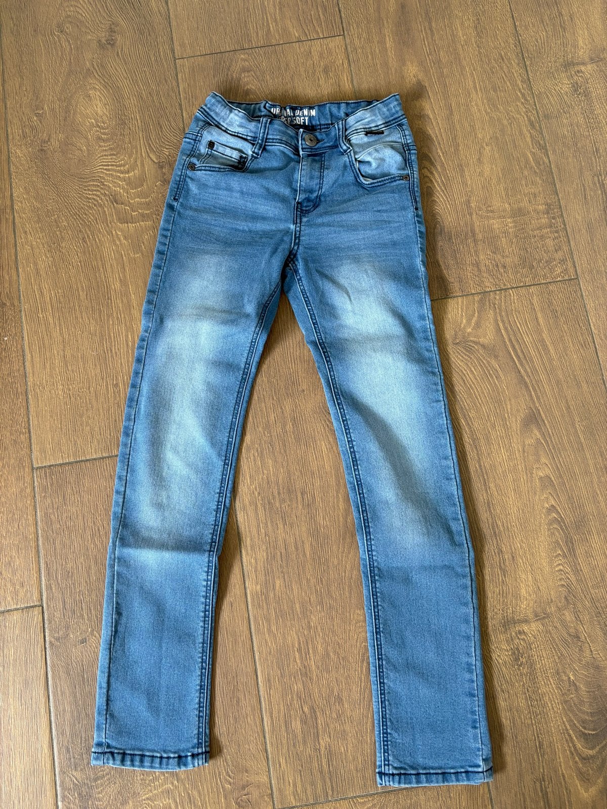 Lichtblauwe jog denim skinny jeans| Wibra | maat 146, Ophalen of Verzenden, Zo goed als nieuw, Jongen of Meisje, Broek