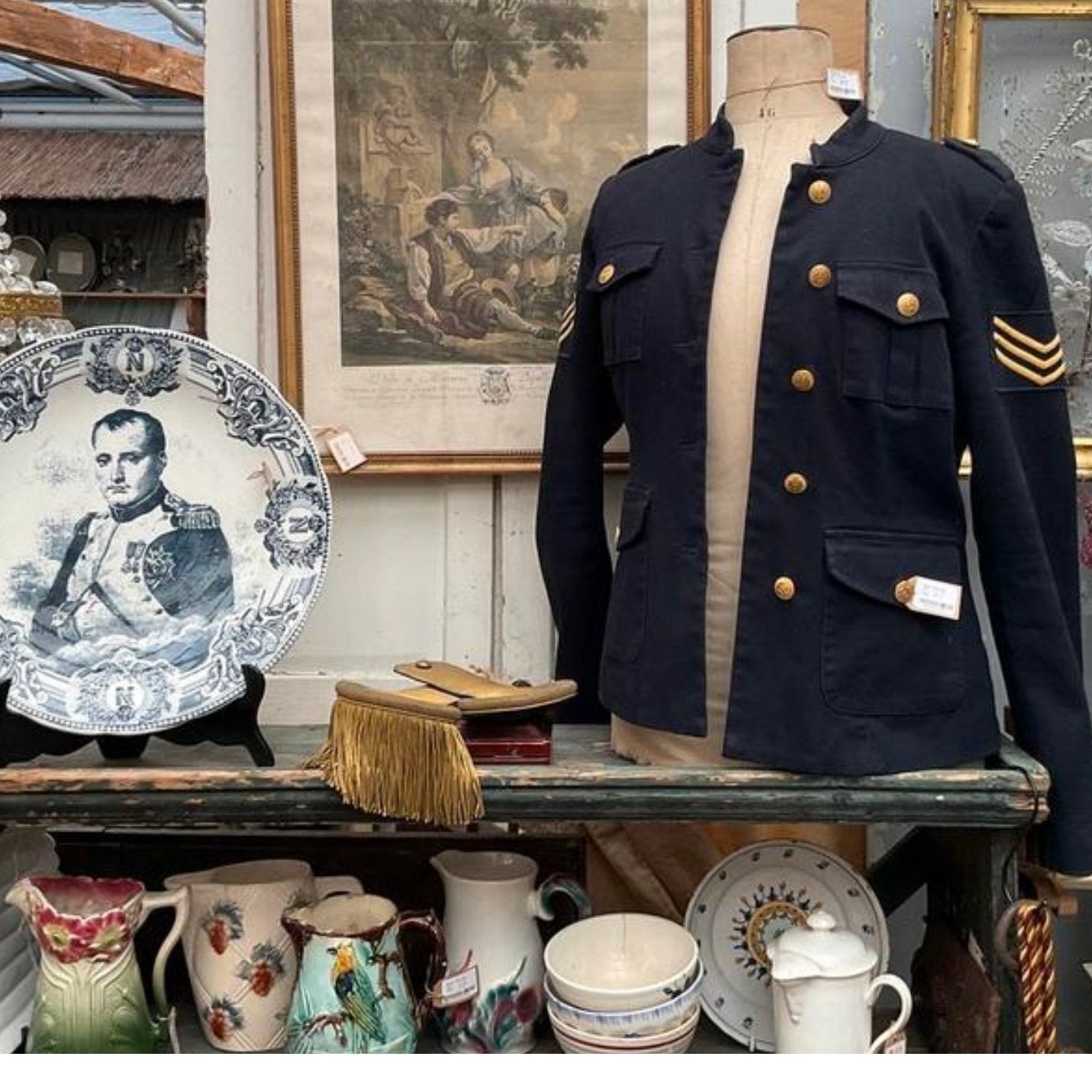 Militair jasje en antieke buste *floor epe*, Antiek en Kunst, Ophalen of Verzenden