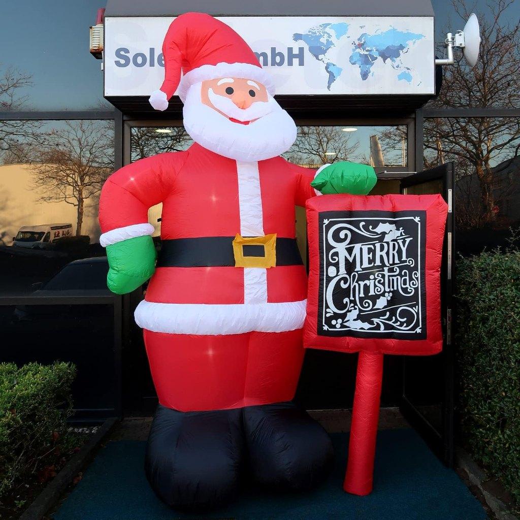 Opblaasbare Kerstman Met Bord & Ledverlichting & Blazer 3.5m, Diversen, Kerst, Ophalen of Verzenden, Nieuw