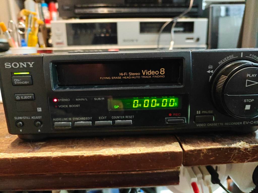 Sony EV-C45E Video8 recorder – perfect werkend +Remote, Ophalen of Verzenden