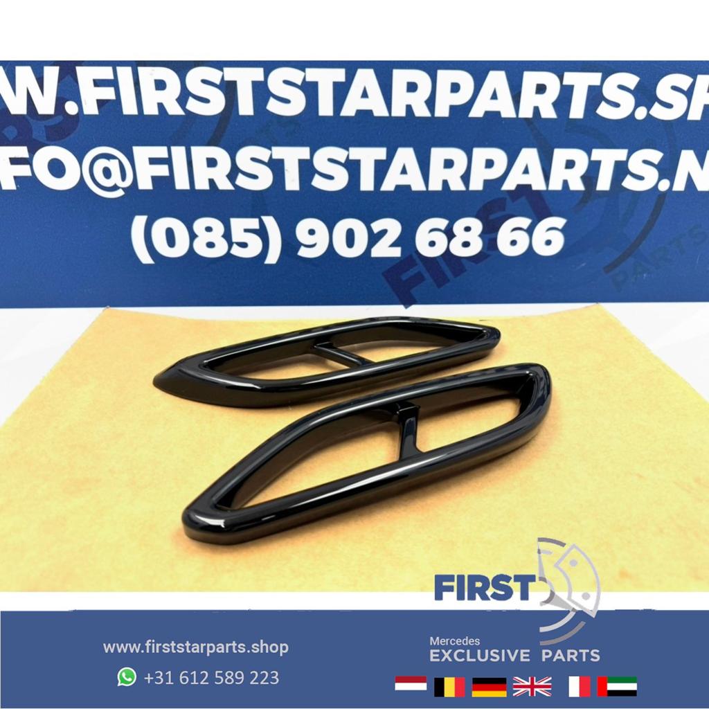 AMG LINE UITLAAT SIERLIJSTEN ZWART L/R Mercedes A B C CLA G, Gebruikt, -, Ophalen of Verzenden, -