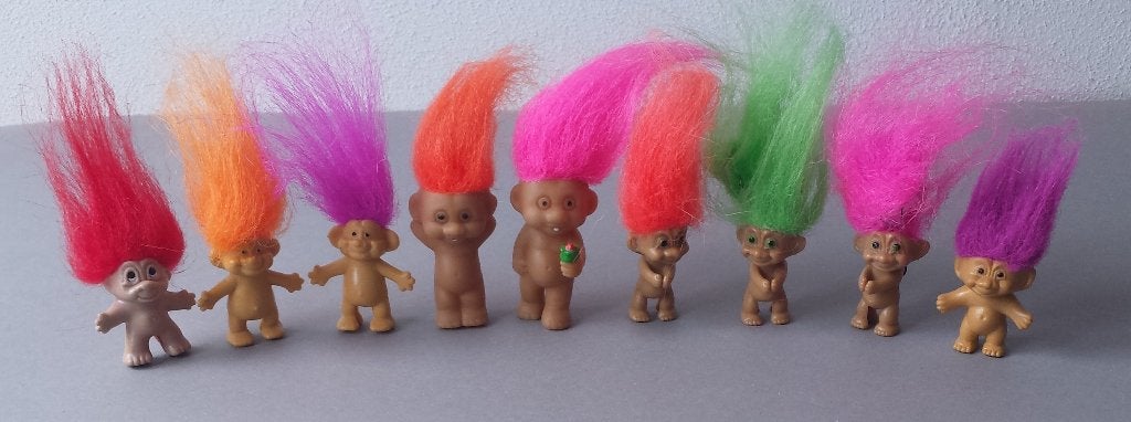 9 kleine Trollen - diverse merken - vintage, Verzamelen, Gebruikt, Ophalen of Verzenden, Divers, Nvt