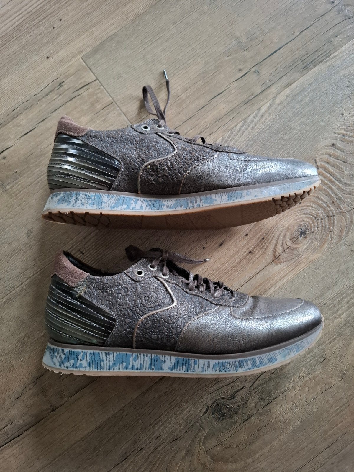 ZGAN!!!  bruine leren sneakers van MJUS maat 41, Bruin, Ophalen of Verzenden, MJUS, Sneakers of Gympen