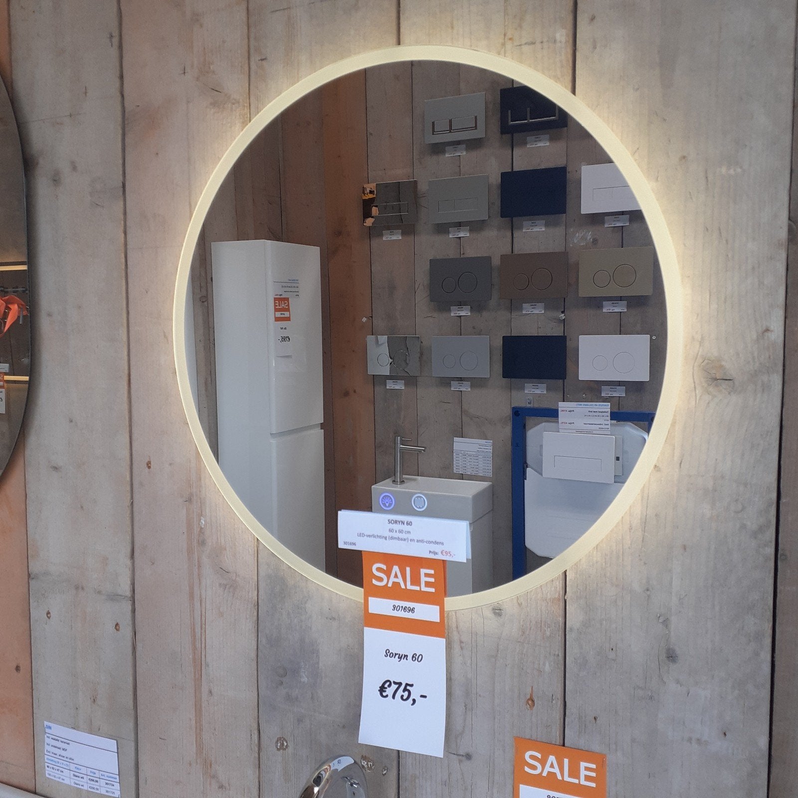 Spiegel, rond, LED 3 kleuren, condensvrij, modern, Soryn 60, Ophalen of Verzenden, Nieuw