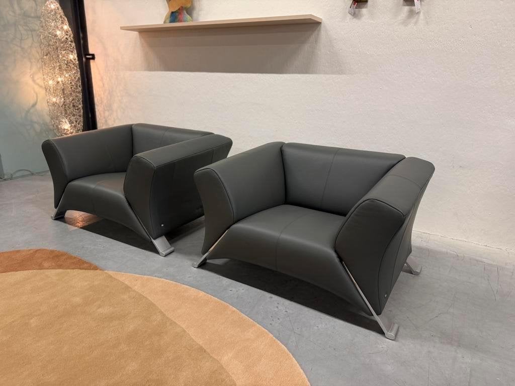 2 Nieuw Rolf Benz 322 Fauteuil Grijs leer Design stoel, Service@rolf-benz.com, Haiterbacher Str. 104, Nieuw, Ophalen of Verzenden