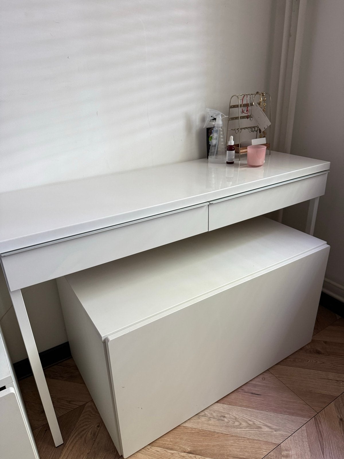 IKEA  lades / bank, Huis en Inrichting, Bureaus, Ophalen, Gebruikt, Met lades, Spaanplaat of MDF