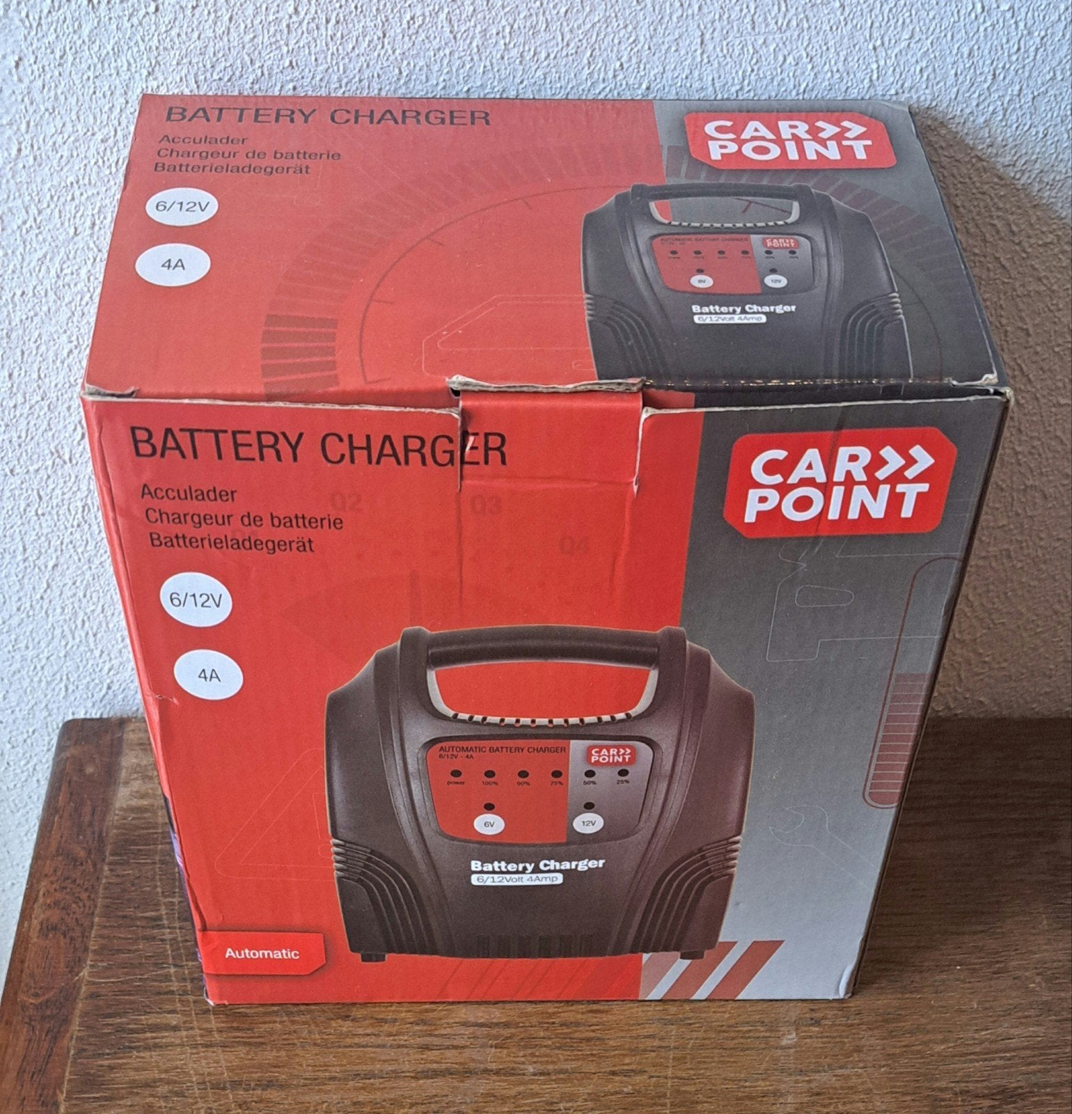 Carpoint Acculader 6/12V 4A - Automatische Batterijlader, Ophalen