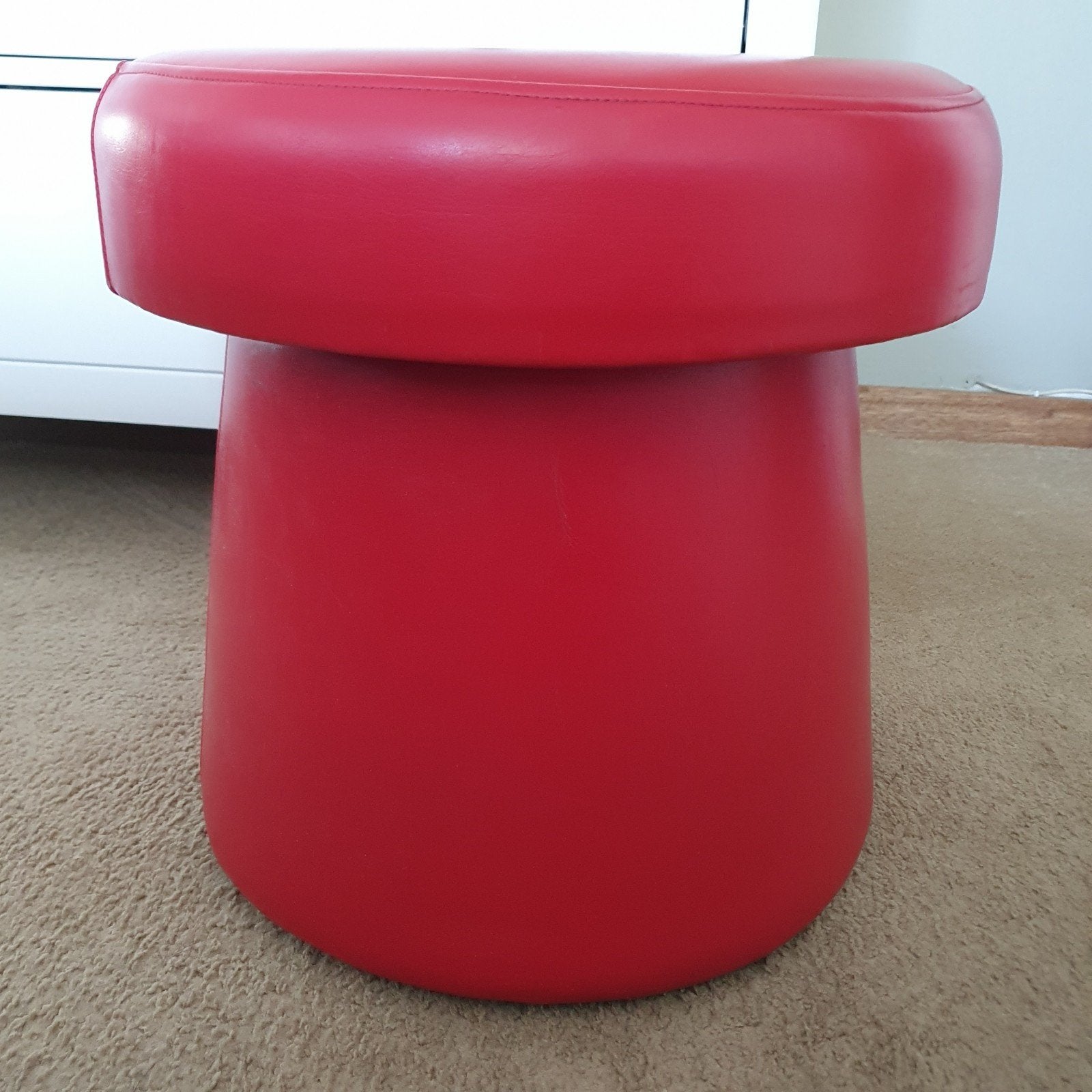Rode Retro Poef, Ophalen, Huis en Inrichting