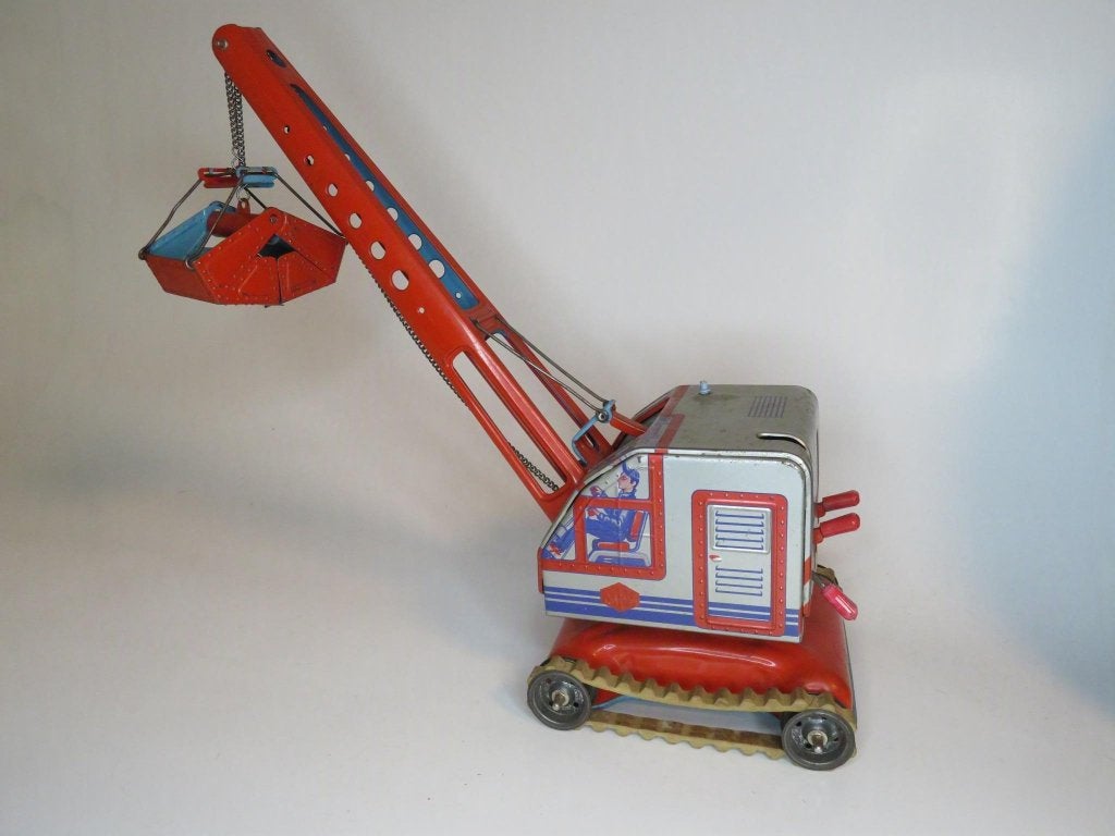 Blikken graafmachine, Ophalen, Gebruikt
