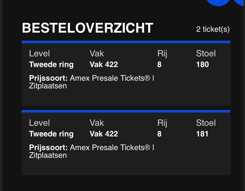 Harry Styles 20 mei Arena twee kaartjes vak 422, Tickets en Kaartjes, Twee personen, Mei