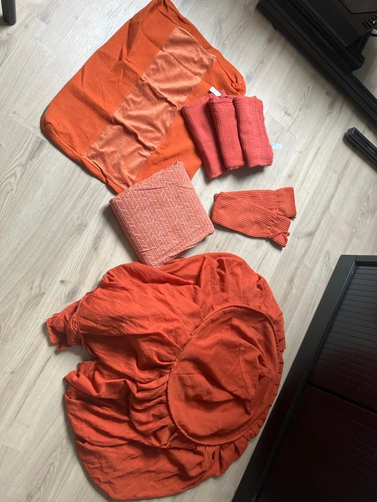 Babyset roest kleur, Huis en Inrichting, Woonaccessoires | Kussens, Gebruikt, Oranje, Rechthoekig, Ophalen of Verzenden