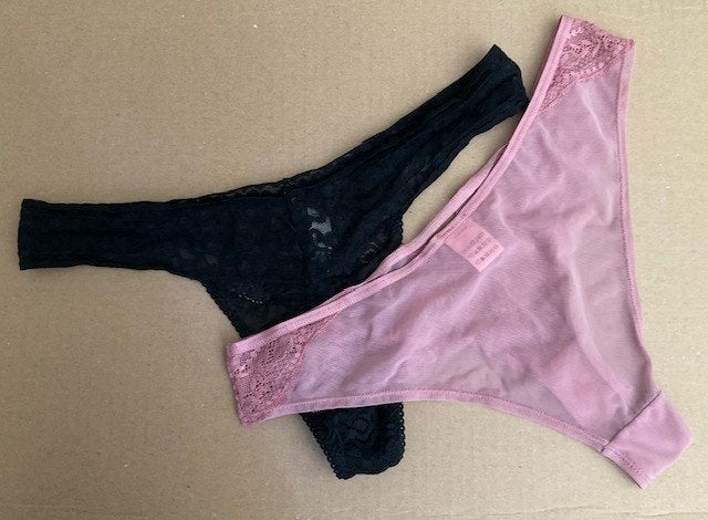 Roze + zwarte string, maat M, Verzenden, Overige kleuren, String