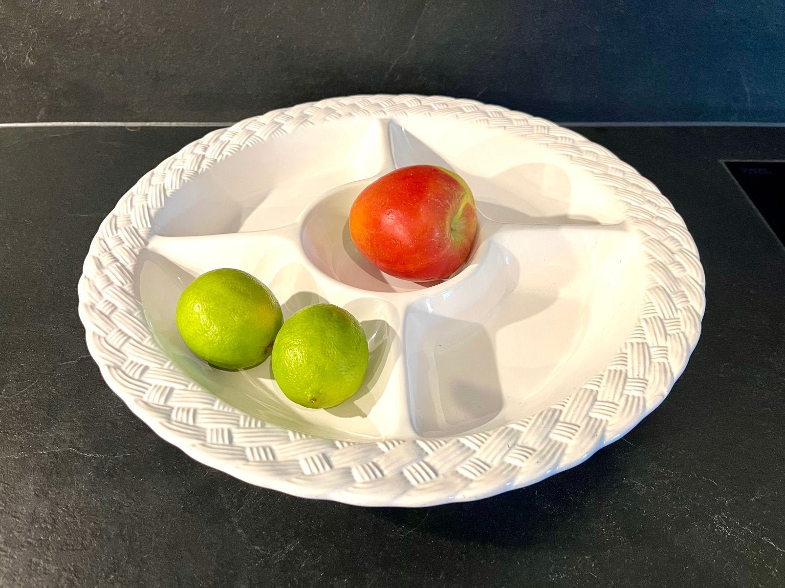 Grote schaal serveerschaal met vakken, Ophalen of Verzenden, Overige stijlen, Glas, Schaal of Schalen