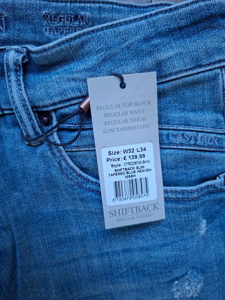 CAST IRON Shiftback tapered fit jeans W32 L34, Blauw, Nieuw, W32 (confectie 46) of kleiner, Ophalen of Verzenden