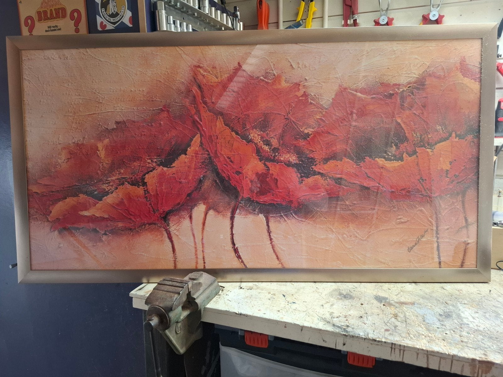 Schilderij in lijst met glas, Ophalen