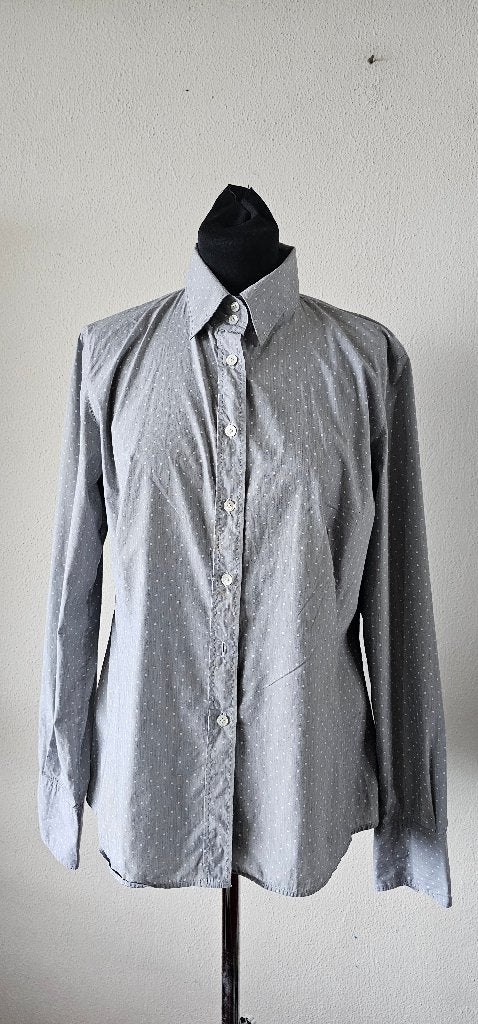 Grijze Caliban Blouse Maat 40 met Witte Stippen (24325), Maat 38/40 (M), Ophalen of Verzenden, Caliban, Grijs