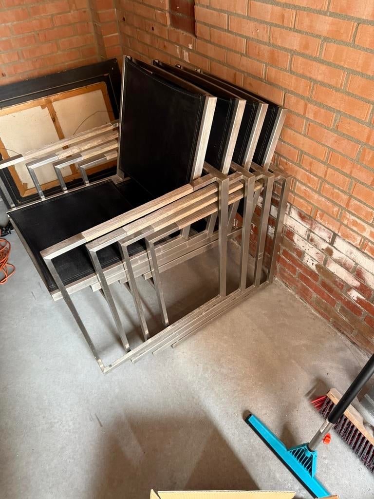 Hartman tuinstoelen 4 stuks, Tuin en Terras, Tuinstoelen, Ophalen, Gebruikt, Rvs
