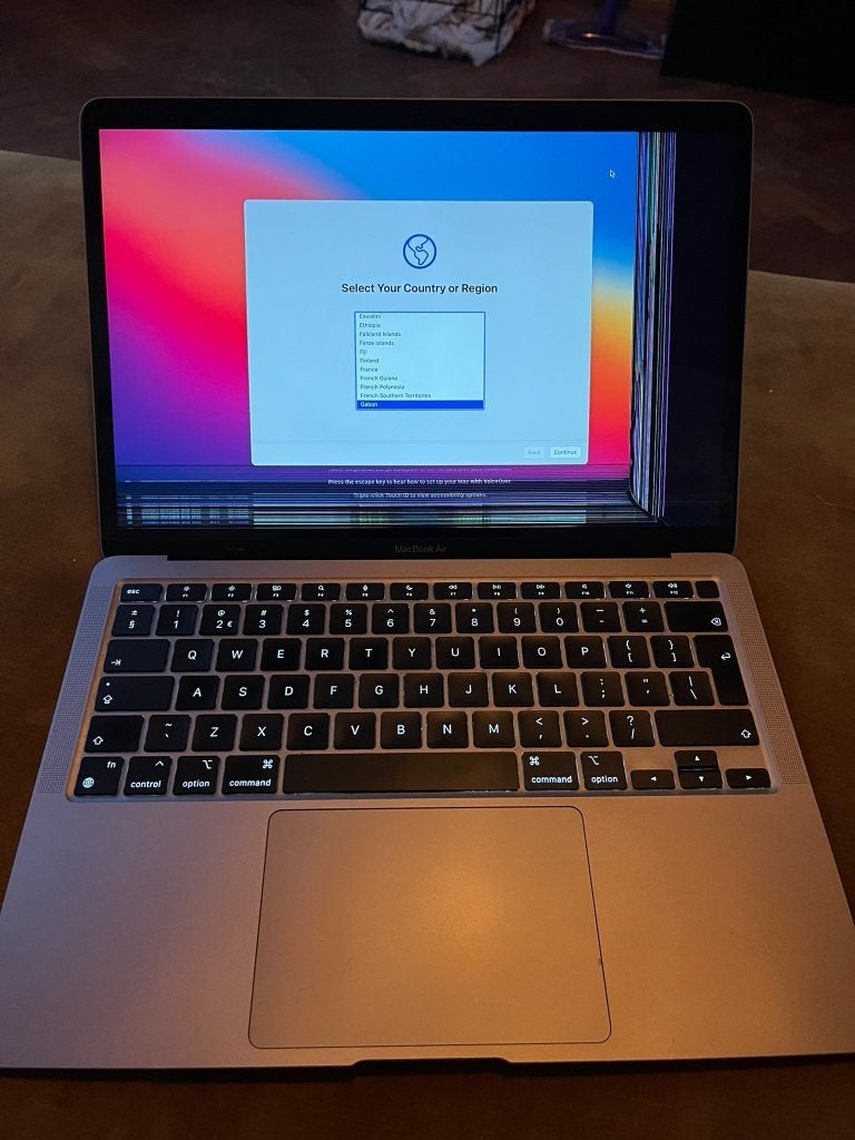 MacBook Air M1 2020  16GB RAM  256GB Scherm defect, Gebruikt, 256 GB, Qwerty, 13 inch