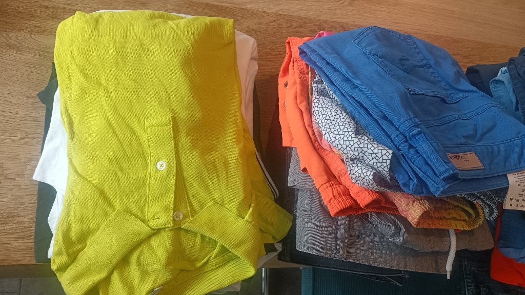 ENORME Partij Herenkleding (117 stuks!) in dozen, Ophalen, Zo goed als nieuw, Overige maten