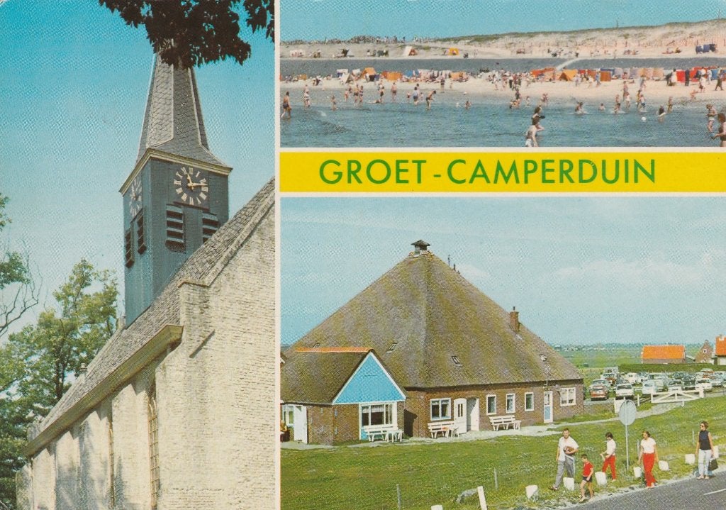 GROET CAMPERDUIN Kerk Strand Boerderij, Verzenden, 1960 tot 1980, Gelopen, Noord-Holland