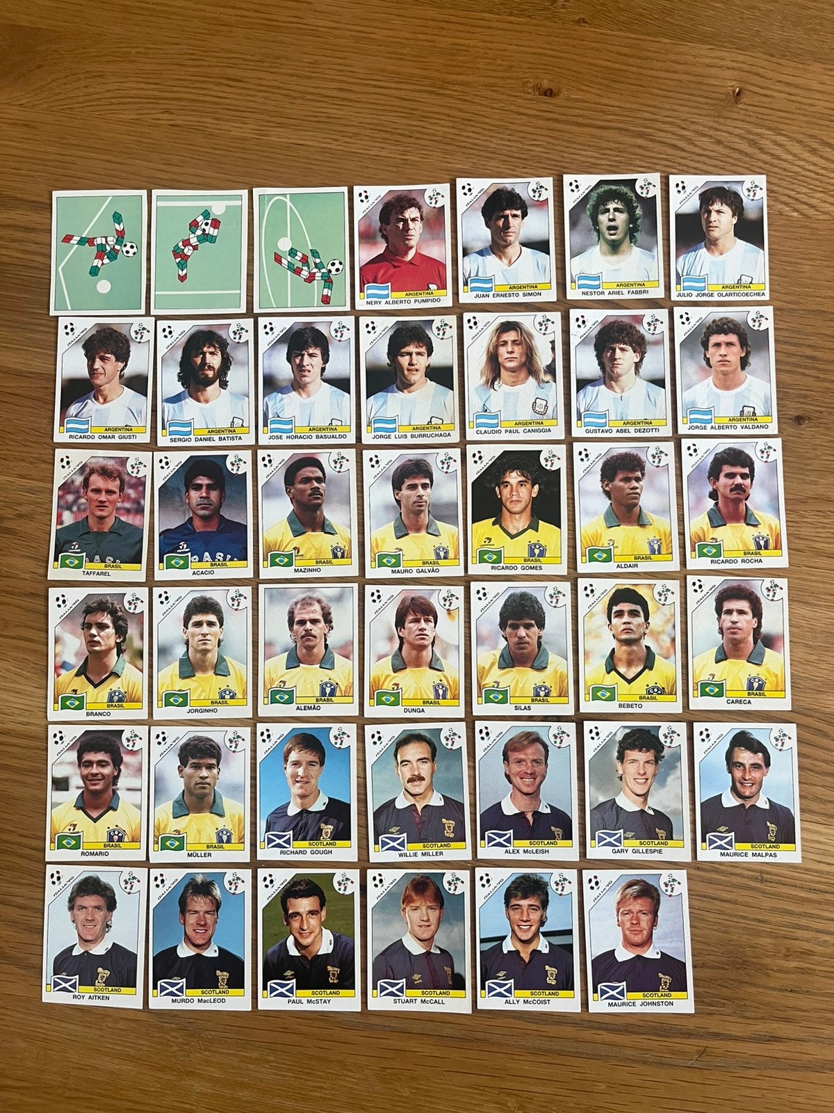 41 Voetbalplaatjes Panini voetbal stickers WK 1990 Romario, Verzenden, Zo goed als nieuw, Buitenlandse clubs, Poster, Plaatje of Sticker