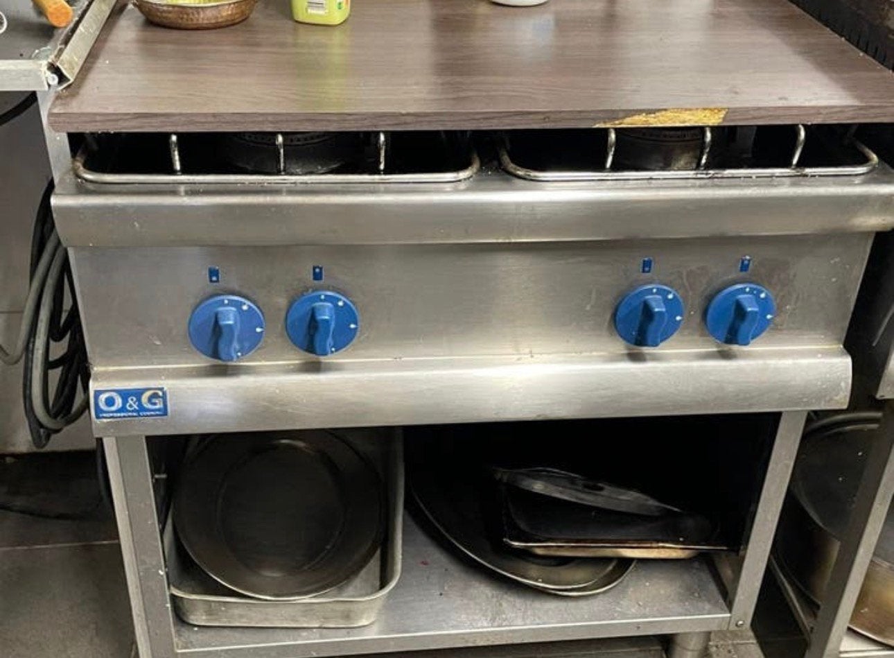 Gasfornuis 4 Pits Horeca Restaurant Cafe RVS, Ophalen, Gebruikt