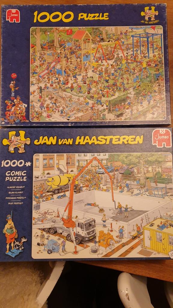 2x Jan van Haasteren 1000 stuks samen 10euro, Ophalen of Verzenden, 500 t/m 1500 stukjes, Legpuzzel