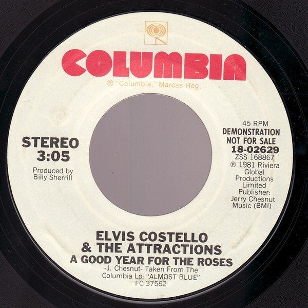 elvis costello & the attractions/good year for the roses, Gebruikt, Verzenden, 7 inch, Promo