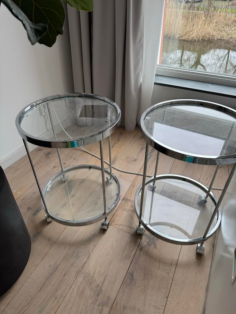 Leitmotive bijzettafels (2 stuks) van de Bijenkorf, Overige materialen, Gebruikt, Rond, 60 cm of meer