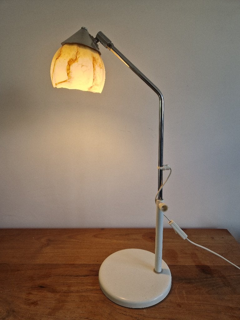 Vintage Bureaulamp, Bureaulamp, Gebruikt, Vintage, Wit