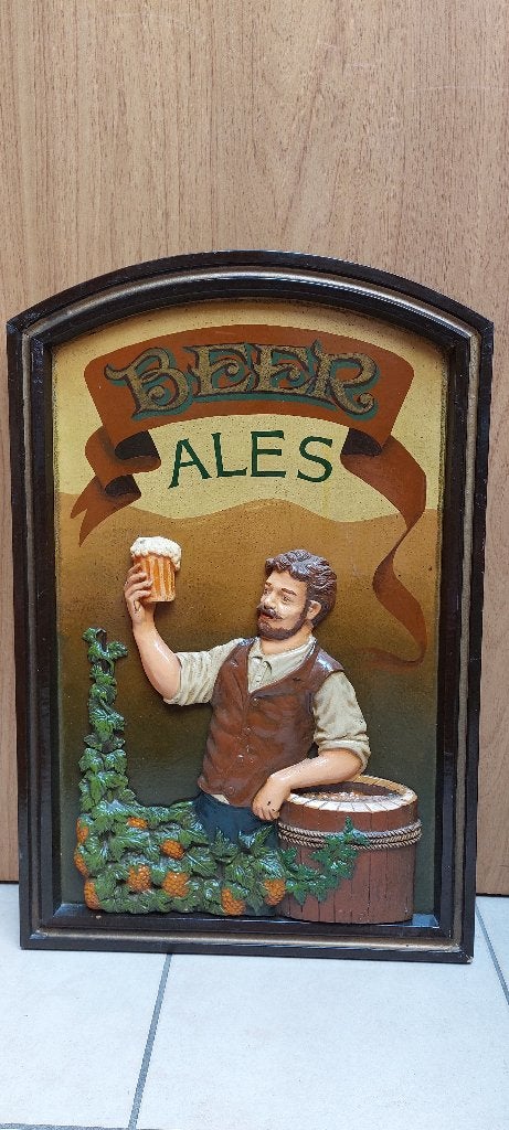 authentiek houten pubbord Beer Ales, Ophalen of Verzenden, Nieuw, Reclamebord, Plaat of Schild, Overige merken