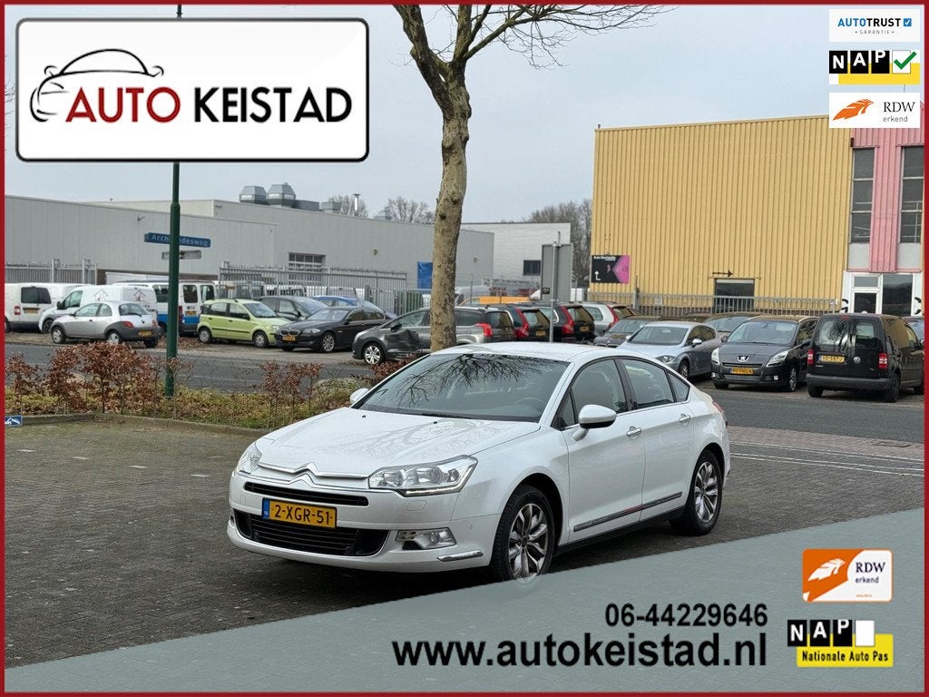 Citroen C5 1.6 THP FACELIFT LED/CLIMA/NAVIGATIE! NETTE STAAT, Voorwielaandrijving, Euro 5, Gebruikt, Wit