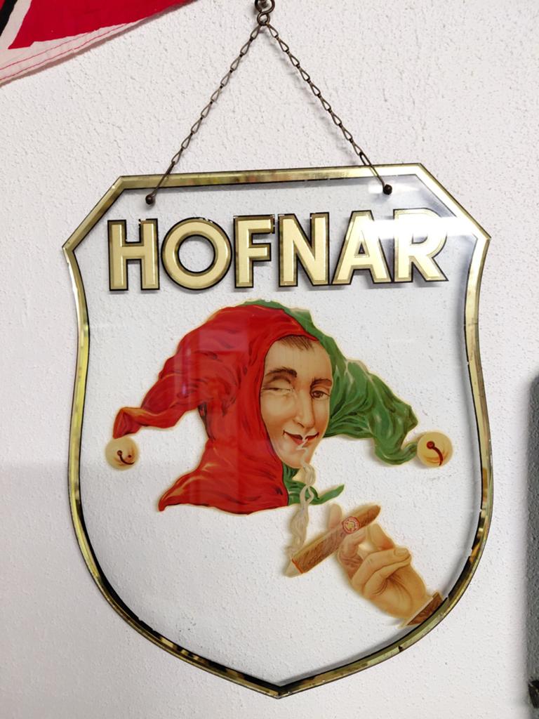 Hofnar reclamebord glas, Ophalen of Verzenden, Gebruikt, Reclamebord