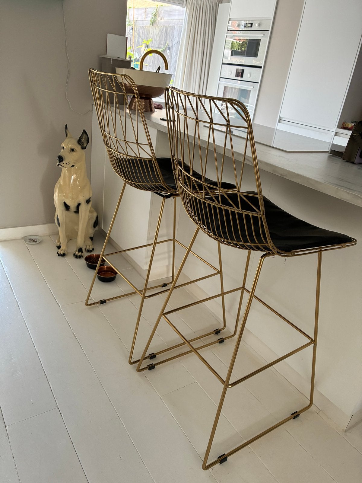 Set Barstoelen Preston Metaal Goud - Zithoogte 74cm