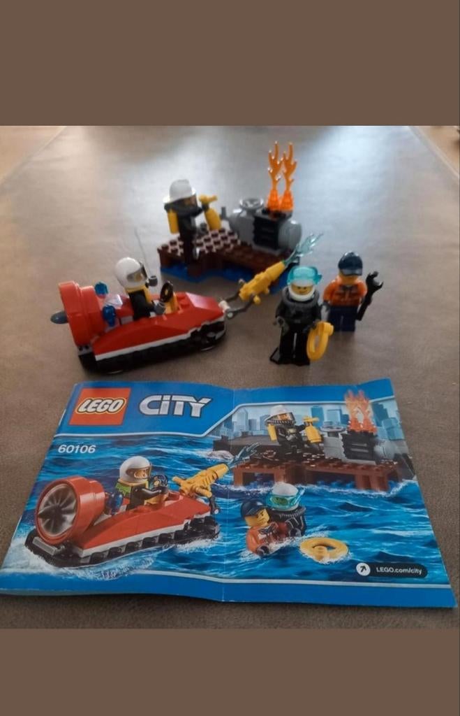 Lego City 60106 Brandweer Starterset - Compleet, Ophalen of Verzenden, Zo goed als nieuw, Complete set, Lego