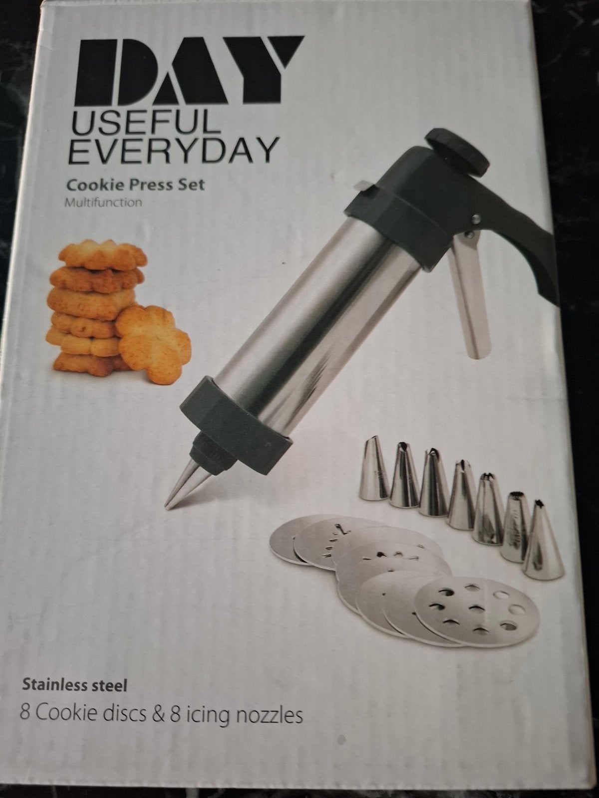 Nw RVS koekjespers/maker compeet set, Overige typen, Nieuw, Ophalen of Verzenden, Overige materialen