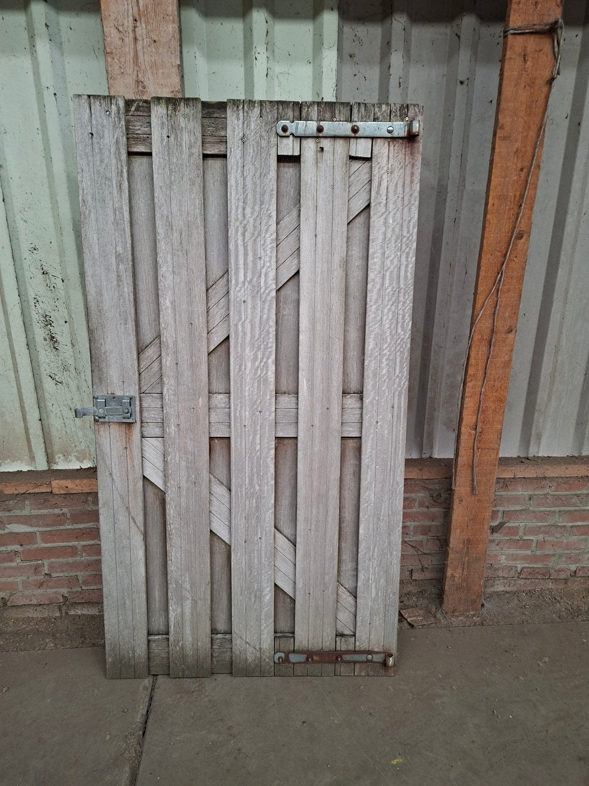 Gebruikte hardhouten schuttingdeur - 180x100 cm, Ophalen, Gebruikt, Hout, Tuinhek