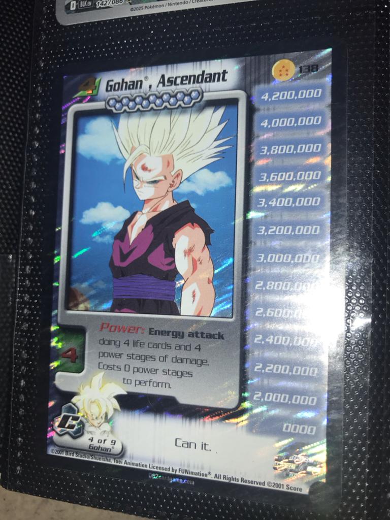 Dragon Ball Z Gohan Ascendant TCG Kaart, Ophalen of Verzenden, Gebruikt