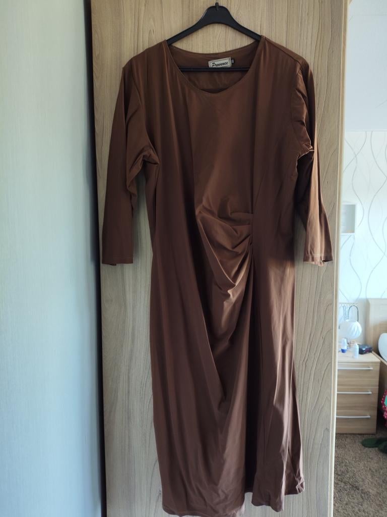 Elegante bruine jurk van Provence, maat 48, Kleding | Dames, Bruin, Maat 46/48 (XL) of groter, Ophalen of Verzenden, Zo goed als nieuw