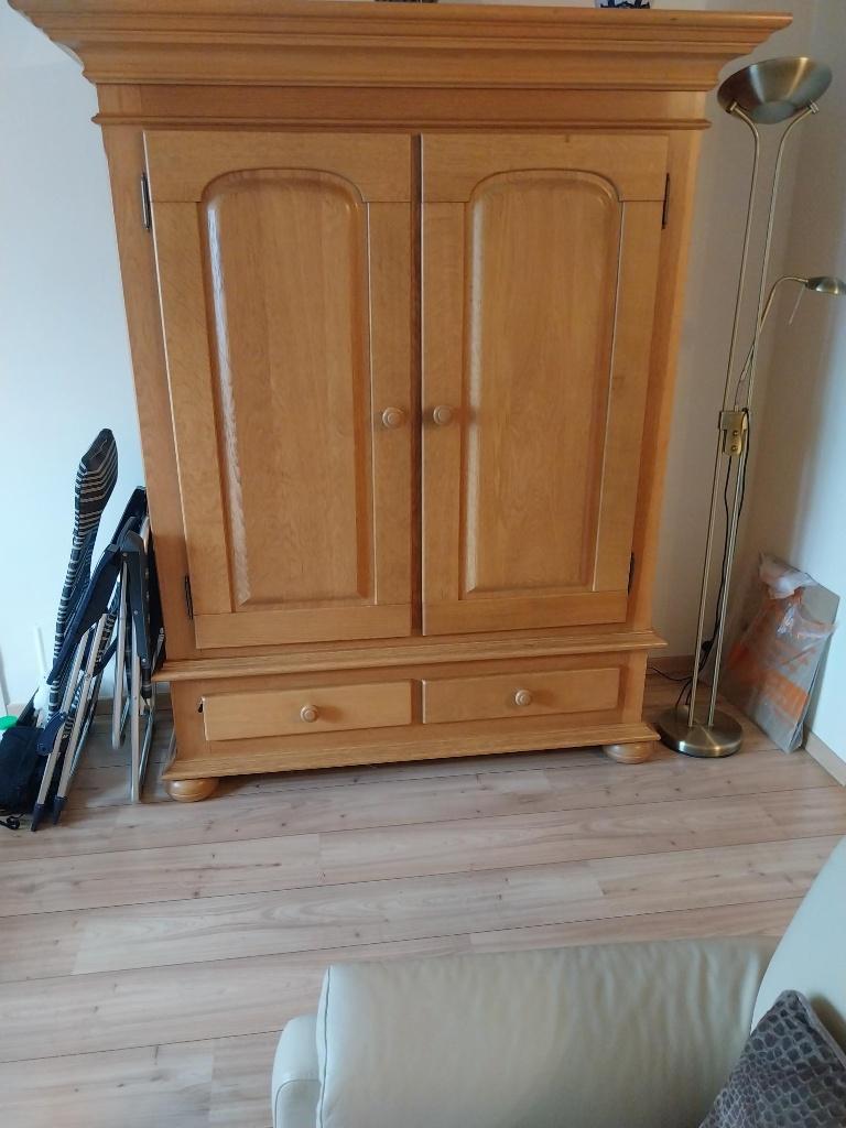 jagerskast, Ophalen, Met plank(en), 100 tot 150 cm, Eikenhout