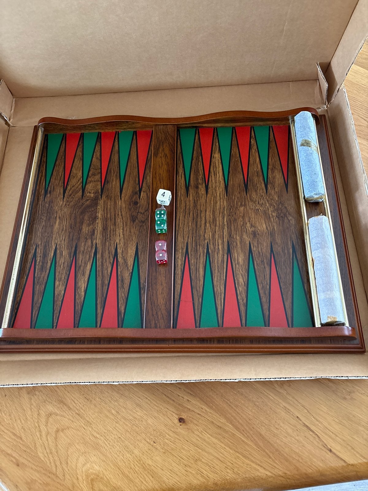 Luxe Backgammon spel - Handgemaakt in Nieuw-Zeeland, Een of twee spelers, Ophalen of Verzenden, Zo goed als nieuw