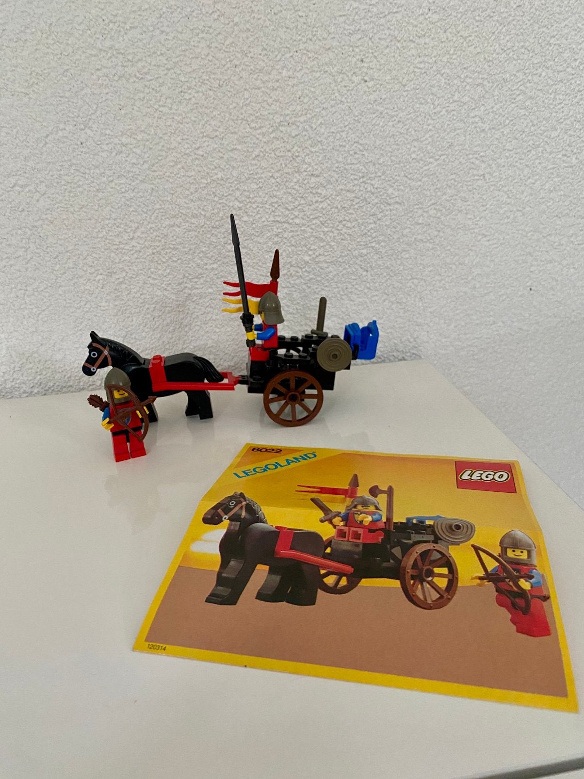 Lego Castle 6022 Paard en Kar met 2 ridders, Gebruikt, Lego, Ophalen of Verzenden, Compleet