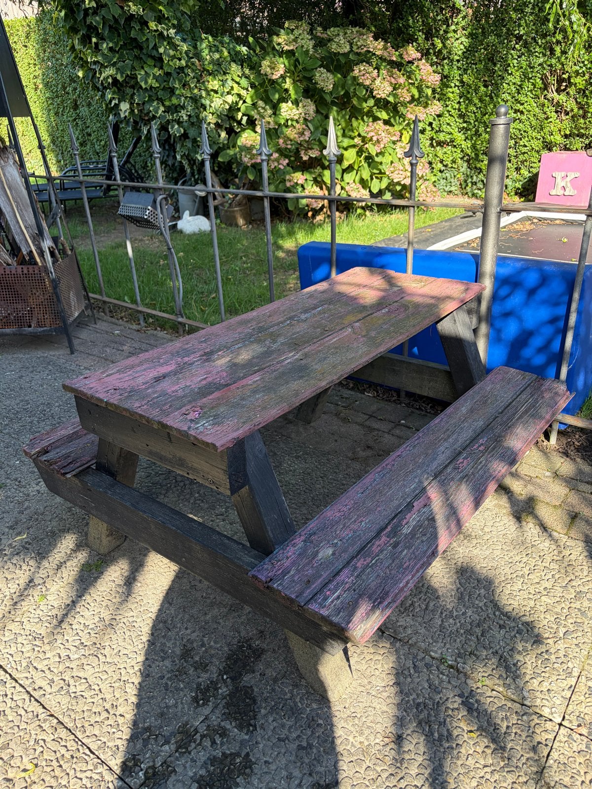 Kinderpicknicktafel - OPKNAPPER, Gebruikt, Rechthoekig, Hout, Ophalen