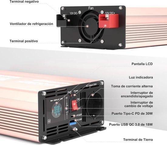 Omvormer 12 V Naar 220 V – Spanningsomvormer, Hobby en Vrije tijd, Corvance B.V., Verzenden, Nieuw, Corvancebol@gmail.com